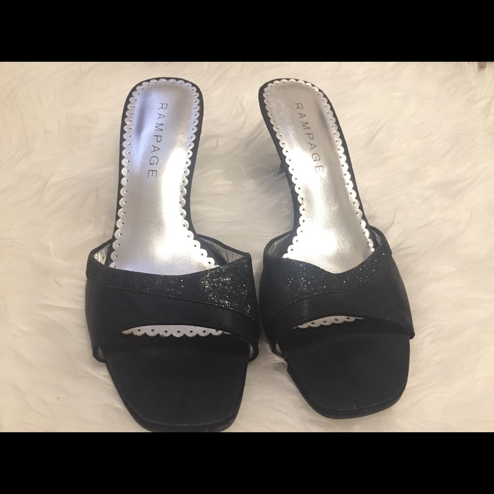 Rampage black sparkly heels sz 9